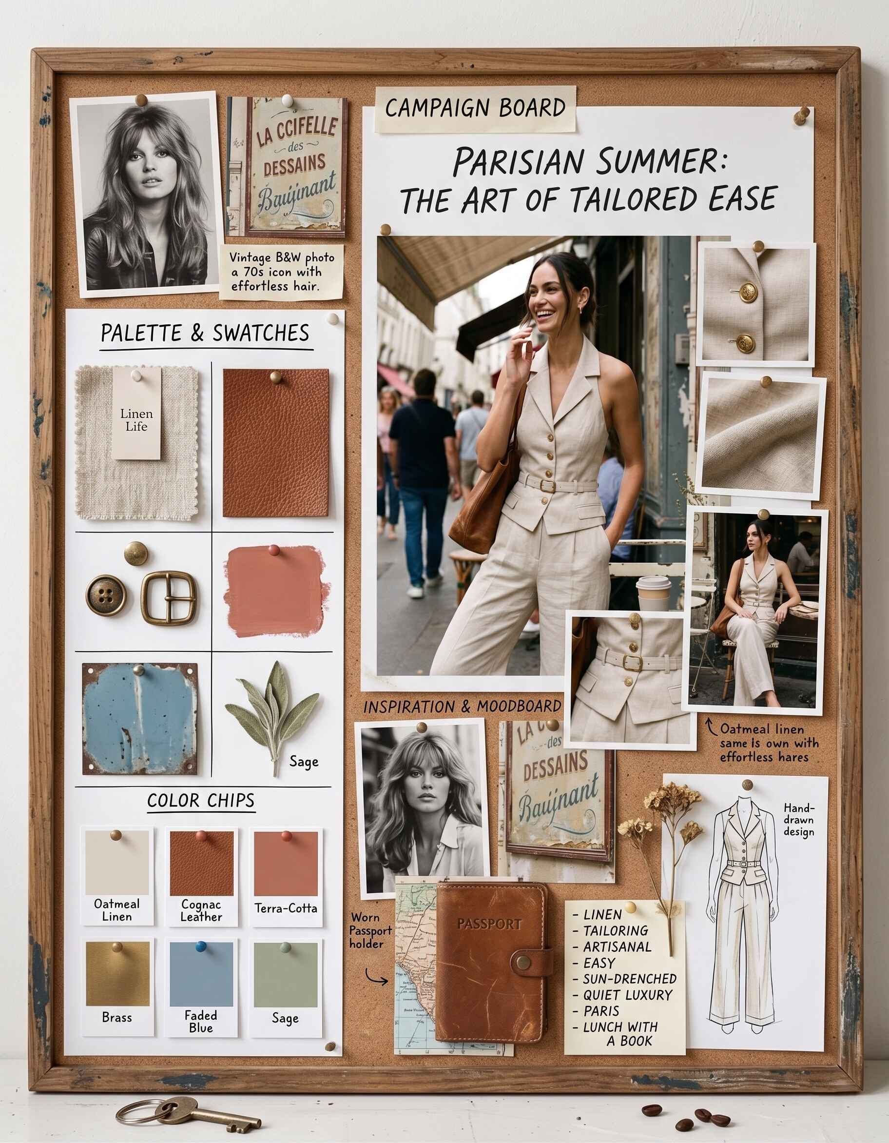 Campaign moodboard built around the garment