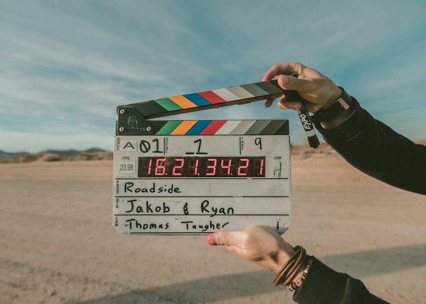 Cinematic film production on set